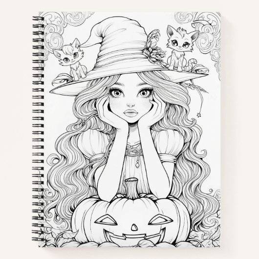 Carnet Halloween Whimsy : Chats Citrouilles sur Casquette (Devant)