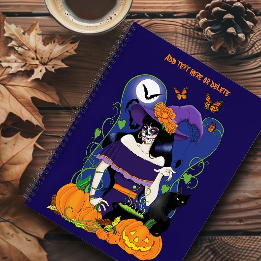 Carnet Halloween Witch Sugar Skull