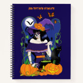 Carnet Halloween Witch Sugar Skull (Devant)