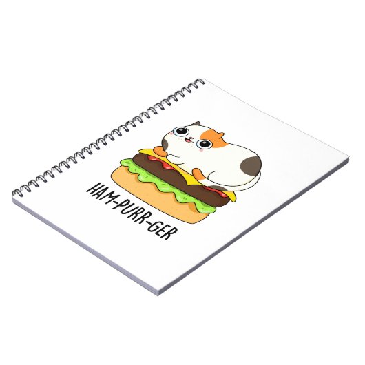 Carnet Ham-Purr-Ger Funny Chat Hamburger Pun (Côté gauche)