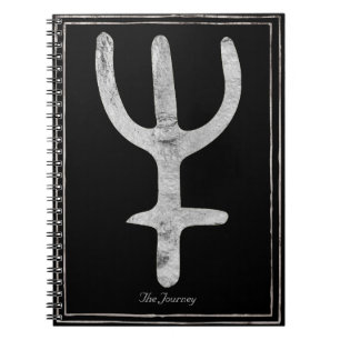 Carnet Hammered silver stylized planet Neptune symbol 