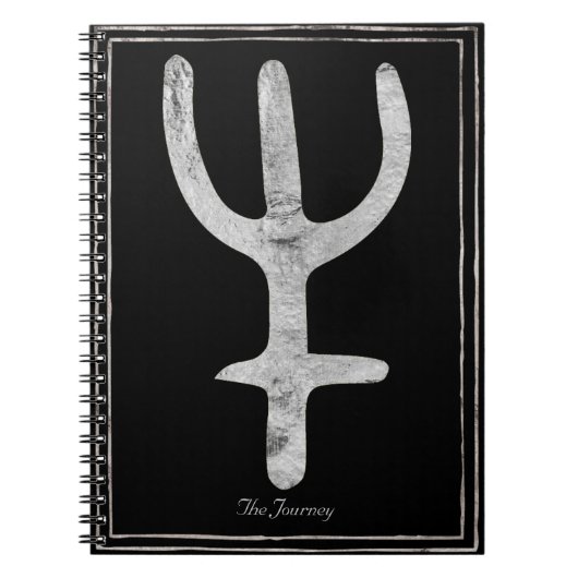 Carnet Hammered silver stylized planet Neptune symbol  (Devant)