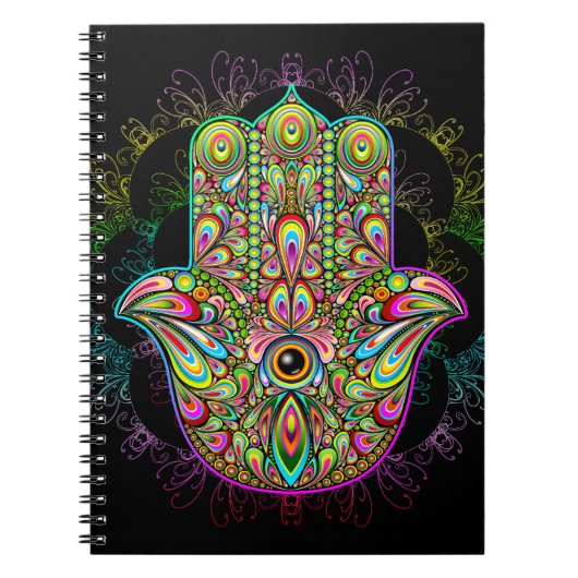Carnet Hamsa Fatma Main Psychedelic Art (Devant)