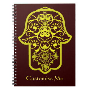 Carnet Hamsa floral (jaune)
