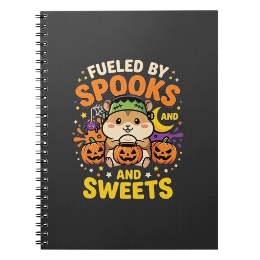 Carnet Hamster d'Halloween alimenté par les fantômes et l (Devant)