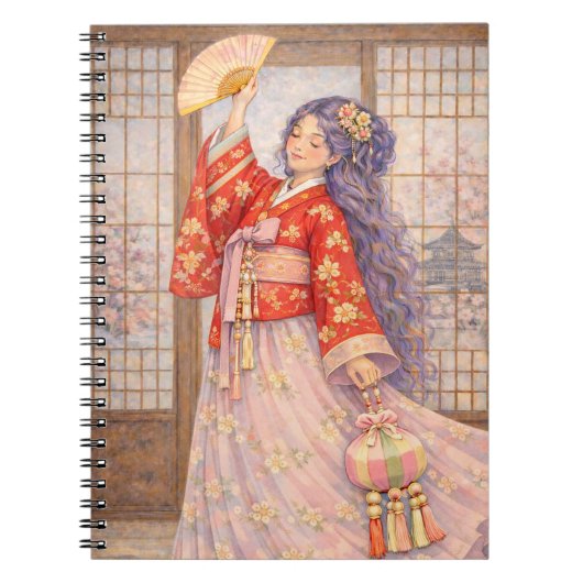 Carnet Hanbok Élégant avec Éventail (Devant)