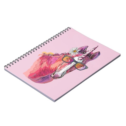 Carnet Hand drawing pink Unicorn (Côté gauche)