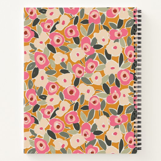 Carnet Hand-Drawn Bold Inky Floral Pattern- Sunlit Meadow (Dos)