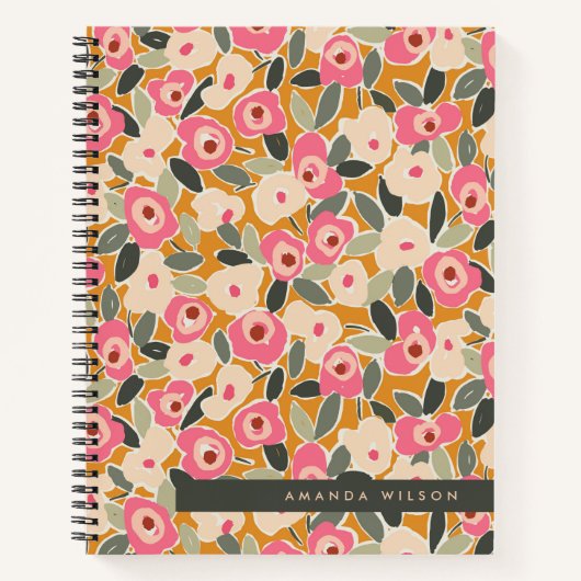 Carnet Hand-Drawn Bold Inky Floral Pattern- Sunlit Meadow (Devant)