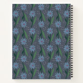 Carnet Hand-Drawn Dusty Blue Retro Daisy Monogram (Dos)
