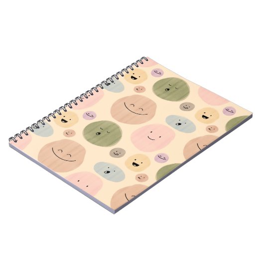 Carnet Hand-drawn Facial Expressions Seamless Pattern (Côté gauche)