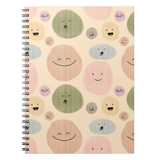 Carnet Hand-drawn Facial Expressions Seamless Pattern (Devant)