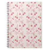 Carnet Hand-drawn Pink Cherry Coquette Seamless Pattern (Devant)