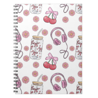 Carnet Hand-drawn Pink Girly Elements Seamless Pattern