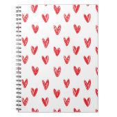 Carnet Hand Drawn Red Hearts Pattern – Minimal Valentine (Devant)