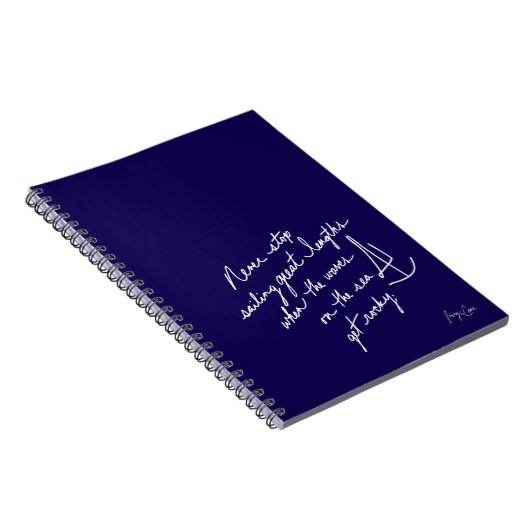 Carnet Hand-Scripted Never Stop Sailing Spiral Notebook (Côté Droit)