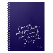 Carnet Hand-Scripted Never Stop Sailing Spiral Notebook (Devant)