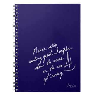 Carnet Hand-Scripted Never Stop Sailing Spiral Notebook
