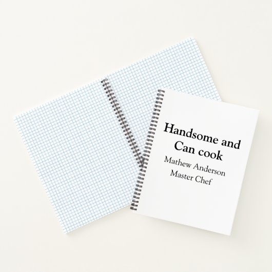 Carnet Handsome et peut cuisiner ajouter nom maître chef  (Intérieur)