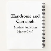 Carnet Handsome et peut cuisiner ajouter nom maître chef  (Dos)
