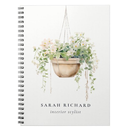 Carnet Hanging Floral House Plante Aquarelle Botanique (Devant)