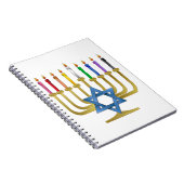 Carnet Hanoukka Rainbow Candles Gold Menorah (Côté Droit)