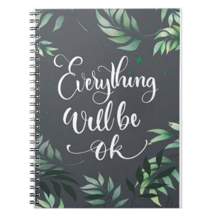 Carnet Happiness Quote Everything Will Be Ok