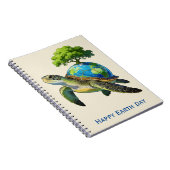 Carnet Happy Earth Day Turtle Planet and Tree (Côté Droit)