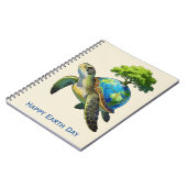 Carnet Happy Earth Day Turtle Planet and Tree (Côté gauche)