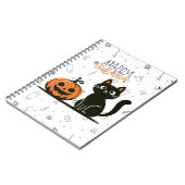 Carnet Happy Halloween chat et citrouille (Côté gauche)