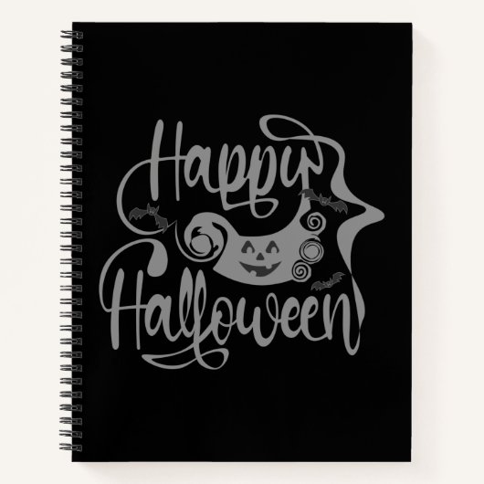Carnet Happy Halloween chauves-souris Jack-o'-lantern (Devant)