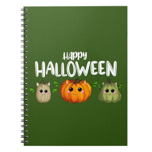 Carnet Happy Halloween citrouille blanc (Devant)