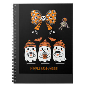 Carnet Happy Halloween – fantômes café mignons