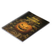 Carnet Happy Halloween Grinning Citrouille Vintage (Côté gauche)