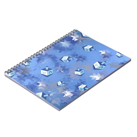 Carnet Happy Hanoukka Falling Stars and Dreidels (Côté gauche)