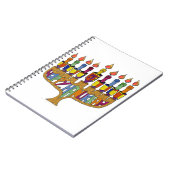 Carnet Happy Hanukkah Dreidels Menorah (Côté gauche)