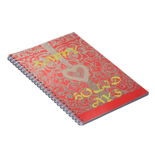 Carnet Happy Holidays Parties scintillant rouge design co (Côté Droit)