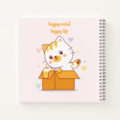 Carnet Happy Mind Happy Life Cute Cat Illustration (Dos)