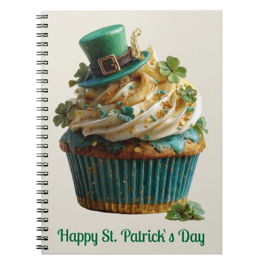 Carnet Happy St. Patrick's Day Lucky Cupcake (Devant)