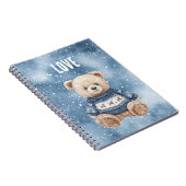 Carnet Happy Teddy Bear Blue Sweater Love (Côté Droit)