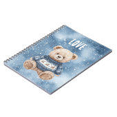 Carnet Happy Teddy Bear Blue Sweater Love (Côté gauche)