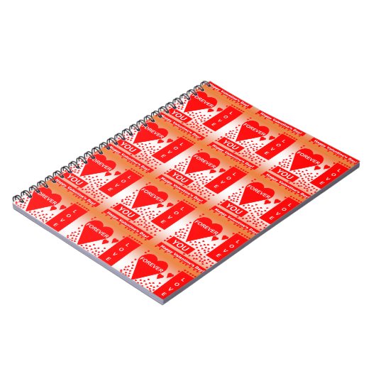Carnet Happy Valentine's Day Text Forever Love Hearts Red (Côté gauche)