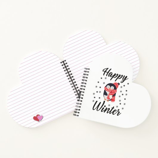Carnet Happy Winter, mignon Penguin (Intérieur)