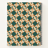 Carnet Hard edge abstract geometry in dark green and wood (Dos)