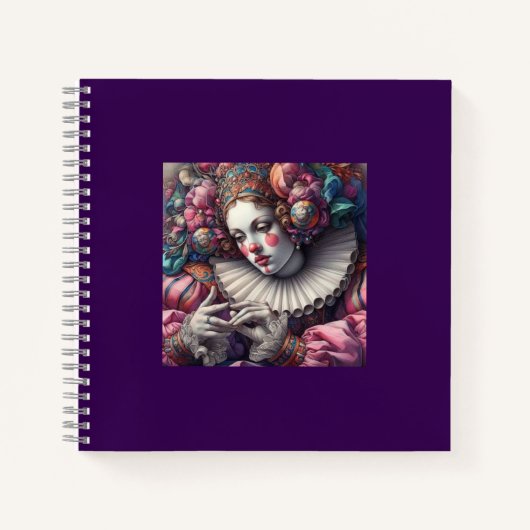 Carnet "Harlequin baroque Elégance - Artistic Spiral Note (Devant)