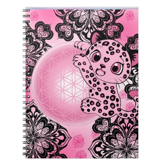 Carnet Harmonie Léopard Rose (Devant)