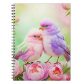 Carnet Harmonie Pastel : Oiseaux Chanteurs Floconneux (Devant)