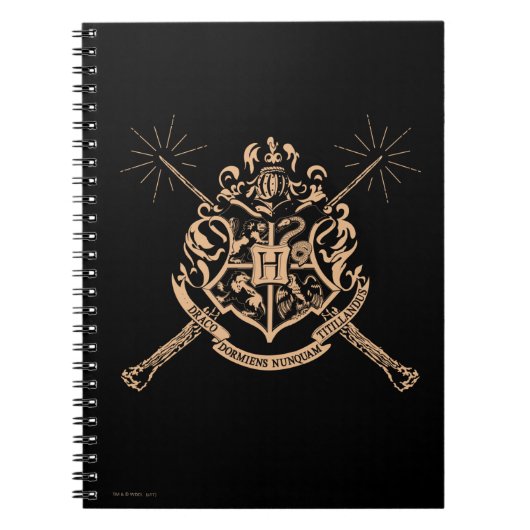 Carnet Harry Potter | Blason de Poudlard aux baguettes cr (Devant)