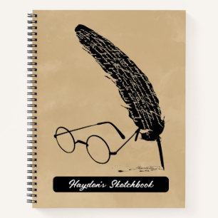 Carnet Harry Potter Dessin de lunettes et de plume