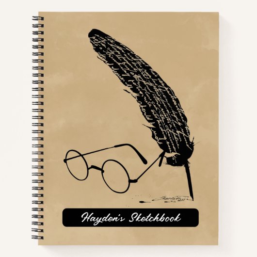 Carnet Harry Potter | Dessin de lunettes et de plume (Devant)